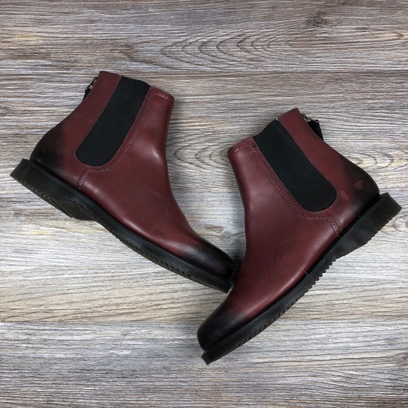 Dr. Martens Shoes - Dr. Martens Zillow Antique Boots in Cherry Red